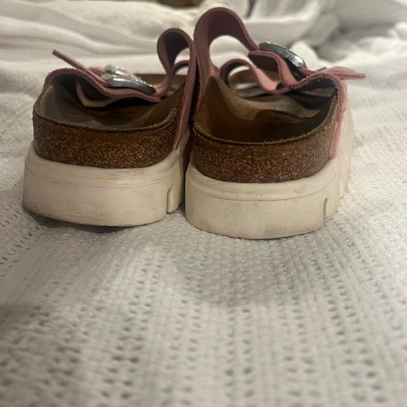 Pink Suede Birkenstocks Double-Buckle Slide Sandals - Picture 2 of 5